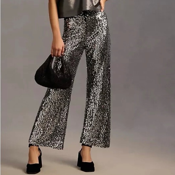 Anthropologie Pants - Anthropologie Maeve The Colette Cropped Sequin Pants Size 27